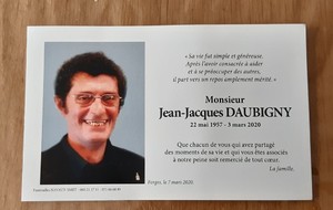 Disparition Jean-Jacques Daubigny