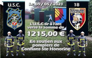 Remise du chèque aux pompiers